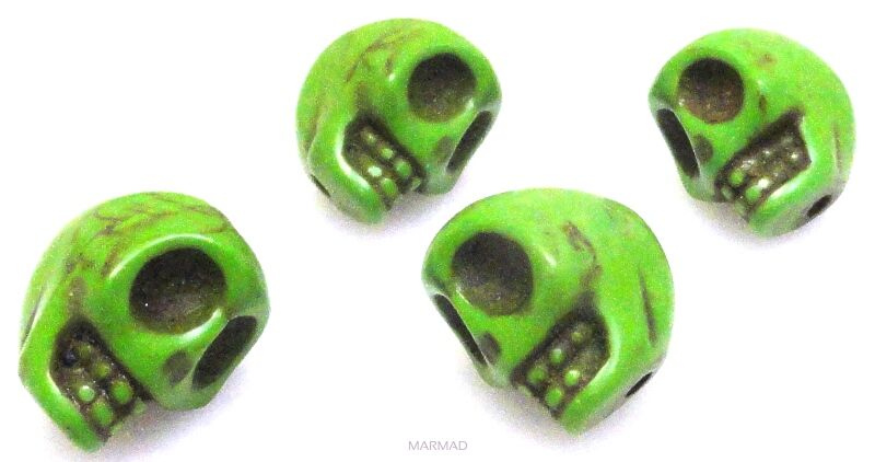 Howlit - czaszka 13x12x10mm - zielony