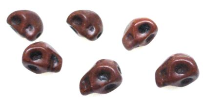 Howlit - czaszka 8x6x6mm - brązowy