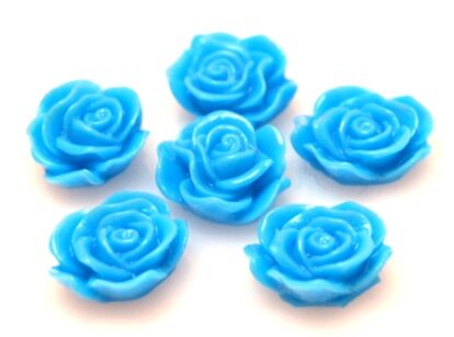 Kaboszon - różyczka 13x11mm - błękitna