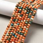 Jadeit oceaniczny- kula 4mm - turkusowo-pomarańczowy - 4