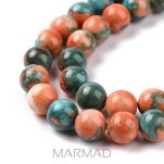 Jadeit oceaniczny- kula 4mm - turkusowo-pomarańczowy - 2