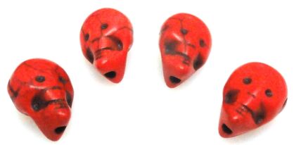 Howlit czerwony - czaszka 13x9x7mm