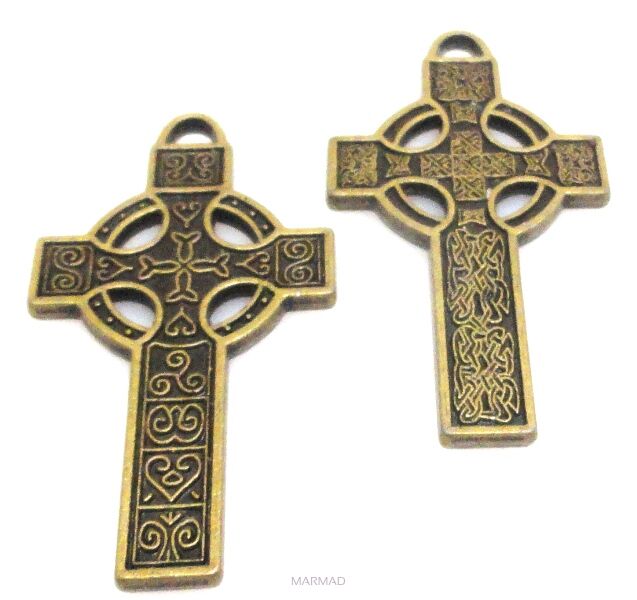Zawieszka - krzyż 39x21mm antyczny brąz