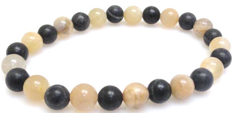 Bransoleta - kamień słoneczny i jaspis - 20,5cm