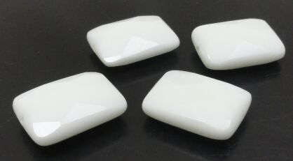 Agat biały fasetowany - prostokąt 20x15mm