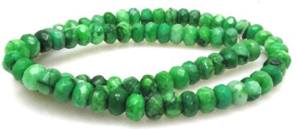 Agat fasetowany crazy lace - oponka 8x4mm - zielony