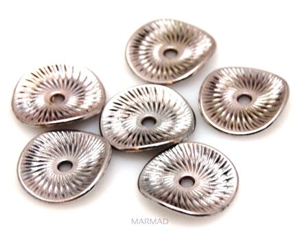 Talerzyk falowany 14mm - kolor srebrny