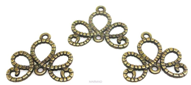 FILIGRAN Baza na wisior, kolczyki 21x18mm - antyczny brąz