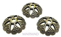 Czapeczki bali na korale - kopuła 20mm - antyczny brąz - 2