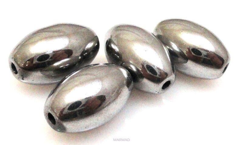 Hematyt srebrny - oliwka 16x10mm