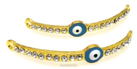 Ozdobny łącznik z cyrkoniami crystal - łuk 50mm