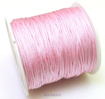 Sznurek bawełniany satynowy 0,8mm - jasno różowy