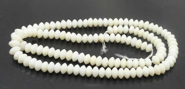 Koral - oponki 5x3mm - jasna kość słoniowa