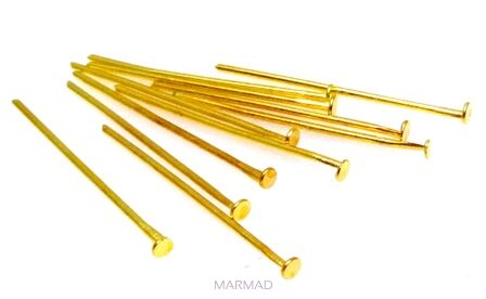 Szpilka z talerzykiem 25mm - kolor złoty