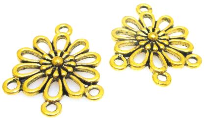 Łącznik, konektor, Baza filigranowa na wisior, kolczyki kwiatek 23x18mm