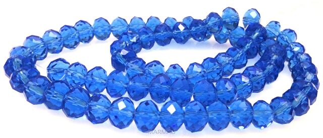 Kryształki fasetowane szafirowe  - oponka 8x5mm 