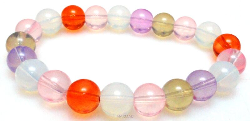 Bransoleta kolorowy opalit kule 10mm - 19cm