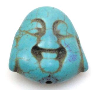 Howlit turkusowy - na wisior - głowa Buddy 30x25mm