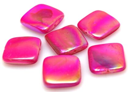 Masa perłowa efekt AB - kwadrat 15x15mm - różowe