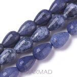 Dumortieryt naturalny fasetowany- łza- 14x10mm - 2