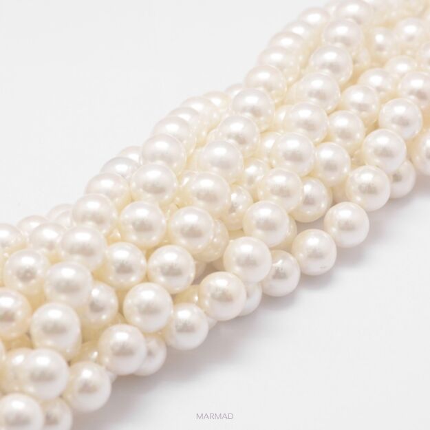 Perła biała muszlowa -6mm