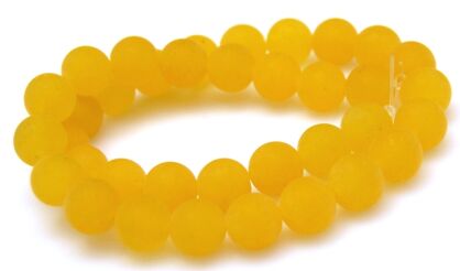 Jadeit matowy - kula 10mm - żółty słoneczny