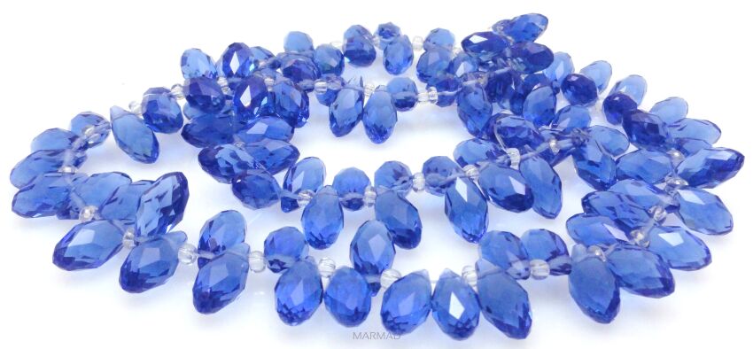 Kryształki fasetowane dark blue - briolette12x6mm