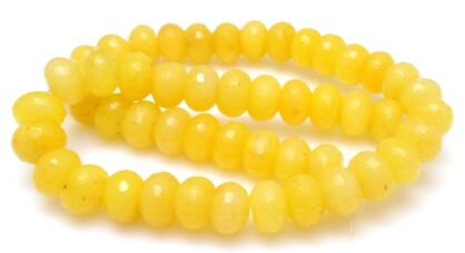 Jadeit fasetowany - oponka 12x8mm - zółty