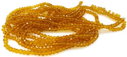 Kryształki fasetowane - oponki 4x3mm - kolor miodu