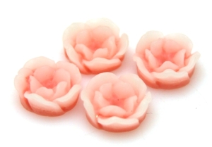 Kaboszon - różyczka pasetlowo różowa 12mm