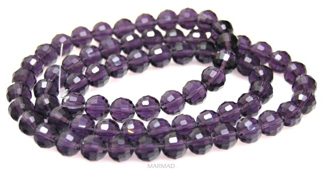 Kryształki fasetowane - kula 8mm - ametystowe