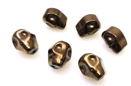 Hematyt - czaszka 10x8mm - złoty brąz