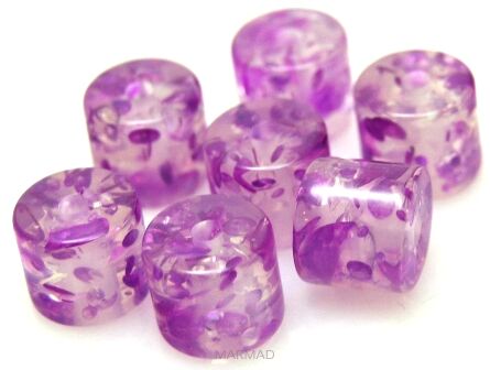Akryl z żywicą - walec 10x10mm - fioletowy