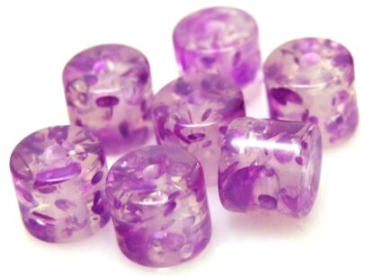 Akryl z żywicą - walec 10x10mm - fioletowy