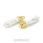 Zawieszka- grot - howlit biały grot 36x8mm