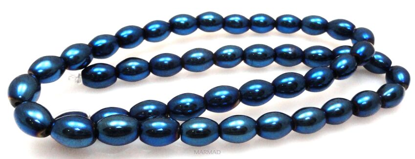 Hematyt niebieski - oliwka 8x6mm