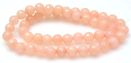 Jadeit fasetowany - kula 8mm - jasna morelka