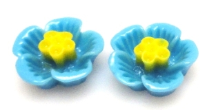 Kaboszon - kwiatuszki 16mm - niebieski