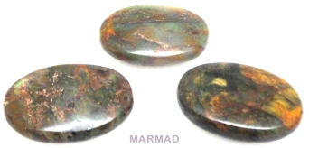Jaspis impresja - owal 25x18mm - zestaw 3 sztuki