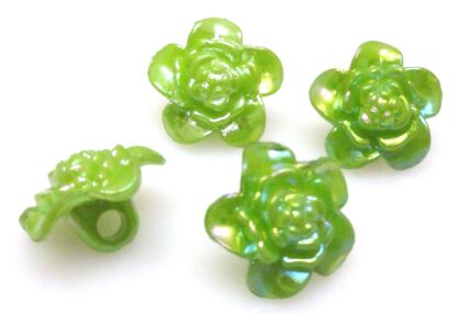 Guziki - kwiatek 17mm - zielone