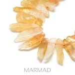 Cytryn - surowe kamienie polerowane - z otworem - 2