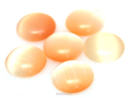 Kaboszon - uleksyt moneta 12mm - lososiowo kremowy