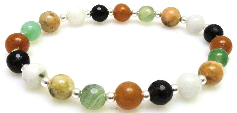 Bransoleta - kolorowy mix kamieni - 21cm
