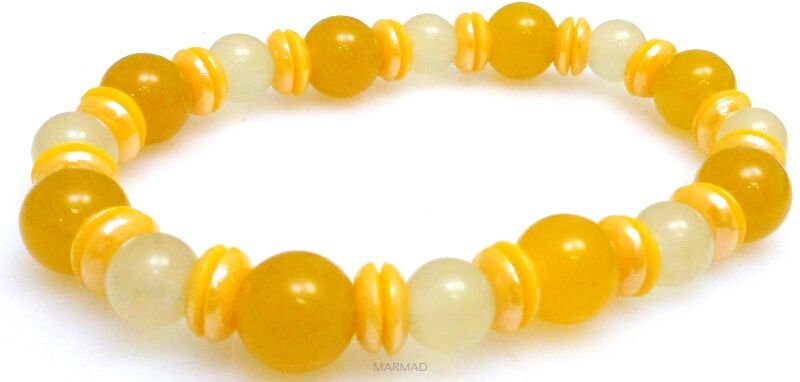 Bransoleta - agat i jadeit kule 10 i 8mm - 19cm