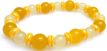 Bransoleta - agat i jadeit kule 10 i 8mm - 19cm