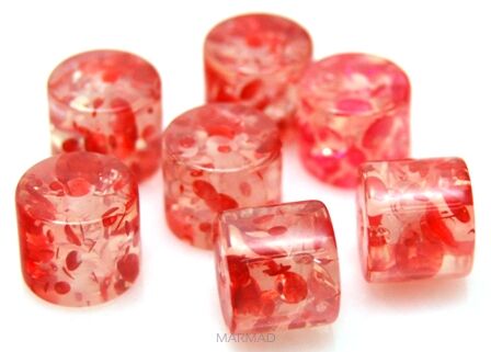 Akryl z żywicą - walec 10x10mm - różowy