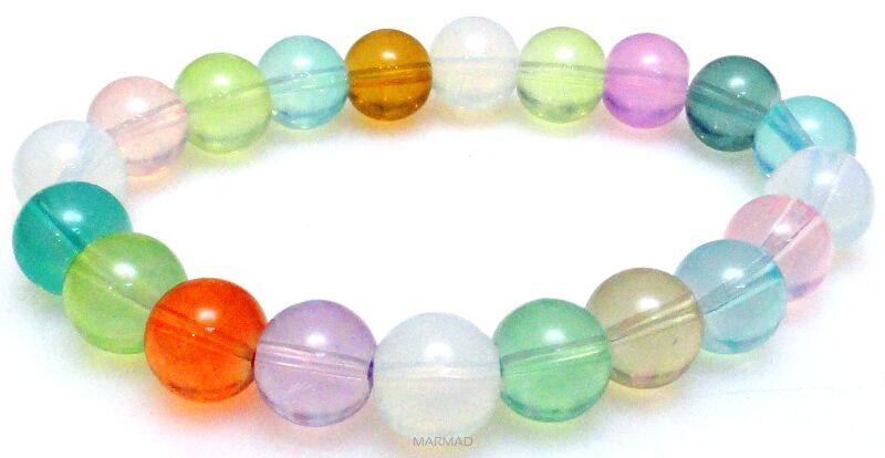 Bransoleta kolorowy opalit kule 10mm - 18cm