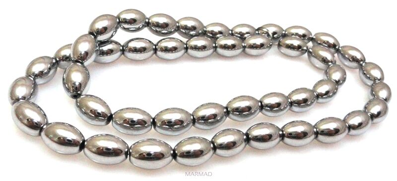 Hematyt srebrny - oliwka 10x6mm