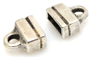 Końcówki do wklejania rzemieni z otworem 3,5X10mm - srebrzone próba 999 - 1 para