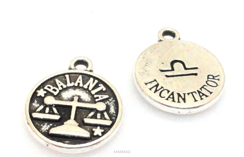 Zawieszka - znak zodiaku Waga - moneta 14x12mm